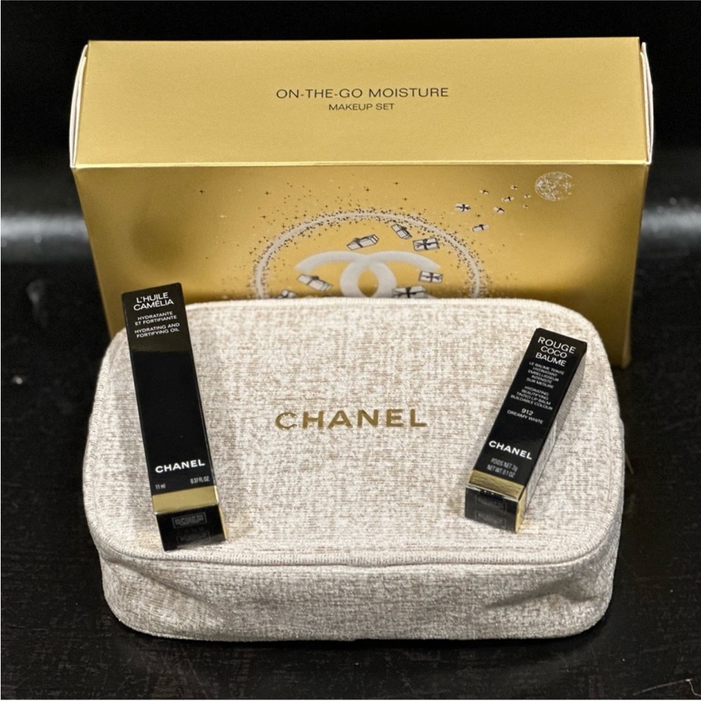 CHANEL Gold Packaging with Black Text